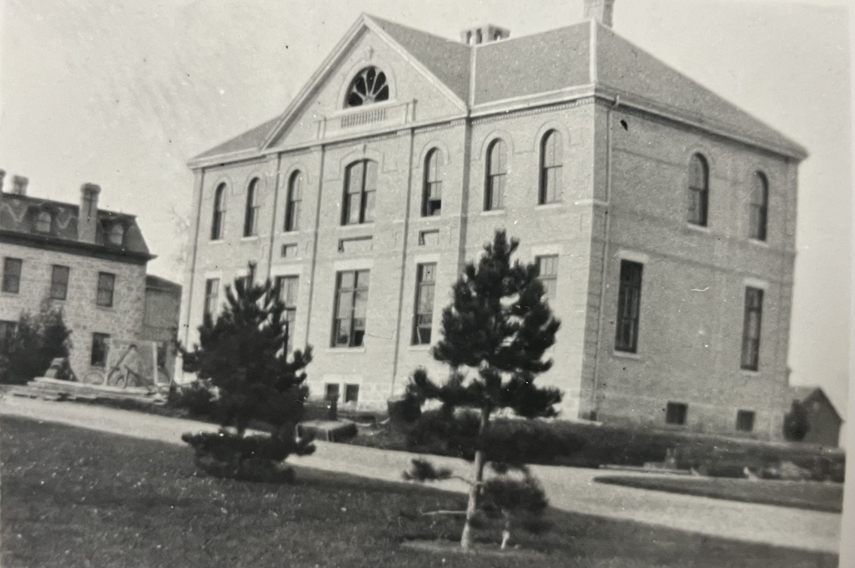 An archived photo of the first departmental science building