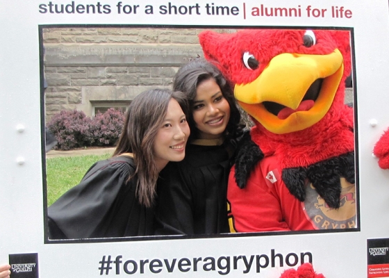 Gryph with New Grads