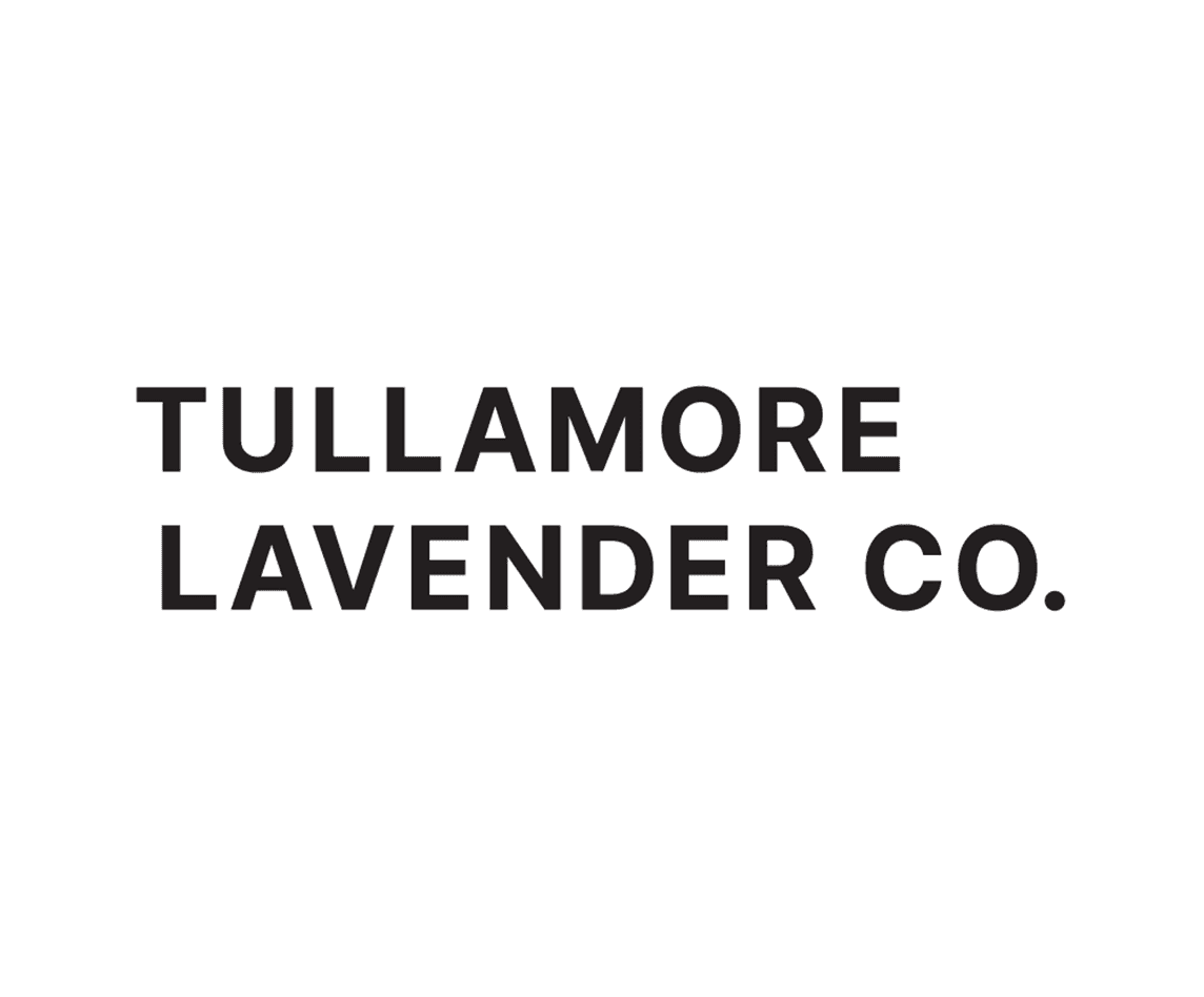 Tullamore Lavender Co. logo in bold black uppercase letters on a white background