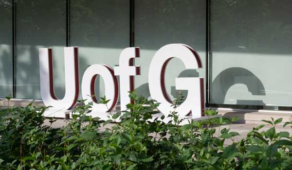 University of Guelph logo outside